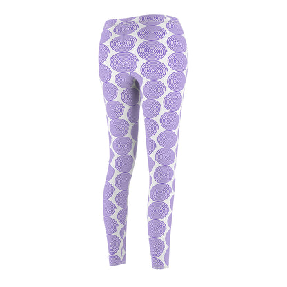 Stylish Women's AOP Leggings with Purple Circle Design