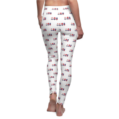 Patriotic Lipstick Print Leggings — Women's All-Over Print Casual Leggings