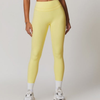 Sanding Tight High Waist Yoga Pants Belly Contracting Hip Raise Fitness Pants