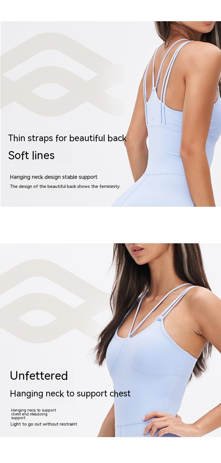 Nude Feel Beauty Back  Fashion Workout Clothes With Chest Pad Professional Air Sports Yoga Jumpsuit