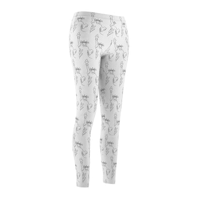 Minimal Line Art Ballet Leggings — Women's All-Over Print Casual Leggings