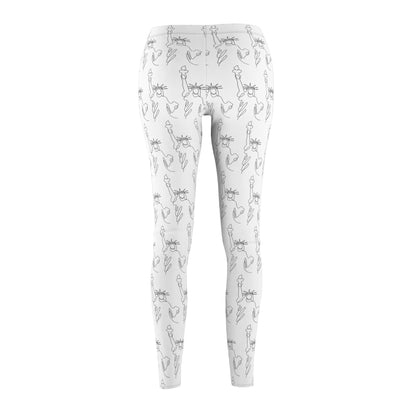 Minimal Line Art Ballet Leggings — Women's All-Over Print Casual Leggings
