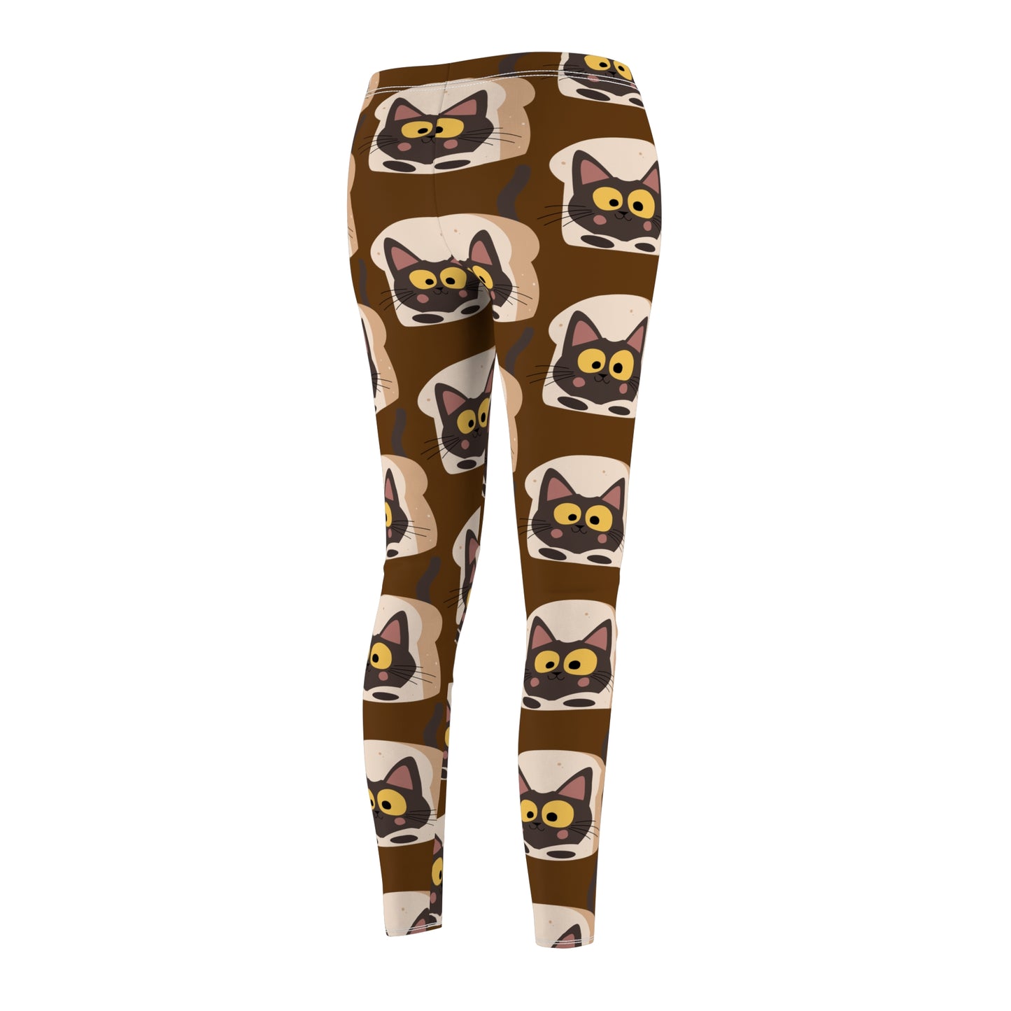 Brown Color Leggings Cat Print Casual Leggings for Women