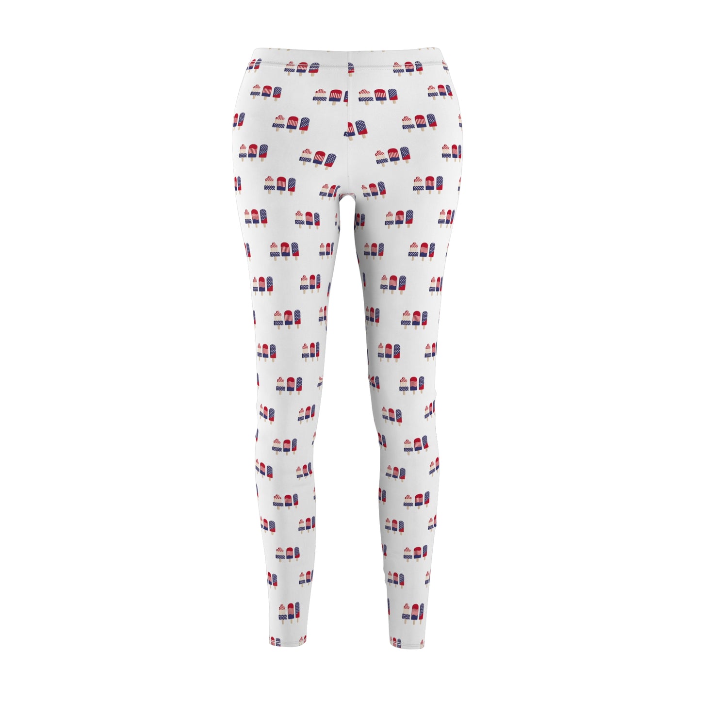 Patriotic Lipstick Print Leggings — Women's All-Over Print Casual Leggings