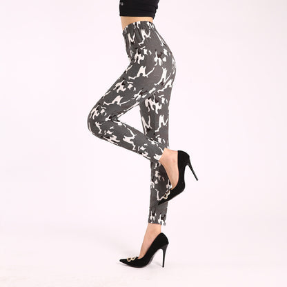 Autumn Underwear Leggings Stretch Printed High-waisted Trousers