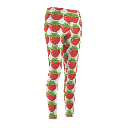 Strawberry Print Casual Leggings for Women