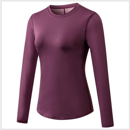 Women's Yoga Long Sleeve Workout Clothes Quick-drying Breathable Mesh Stitching Elastic