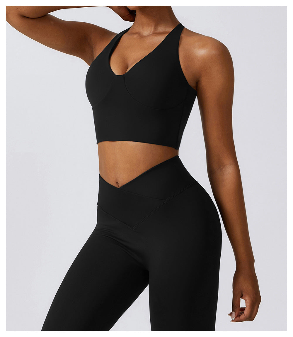 Gather Shockproof Beauty Back Quick-drying Workout Clothes Running Sports Bra