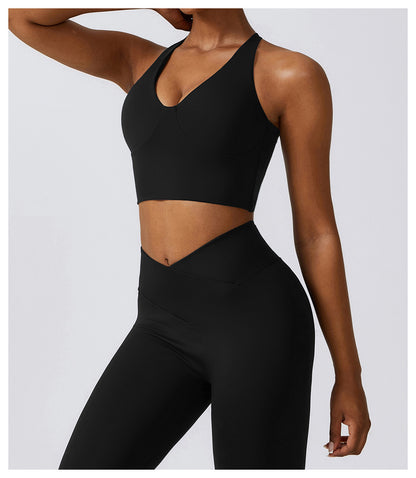 Gather Shockproof Beauty Back Quick-drying Workout Clothes Running Sports Bra