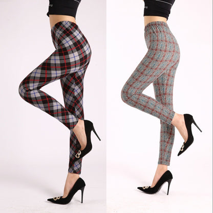 Autumn Underwear Leggings Stretch Printed High-waisted Trousers