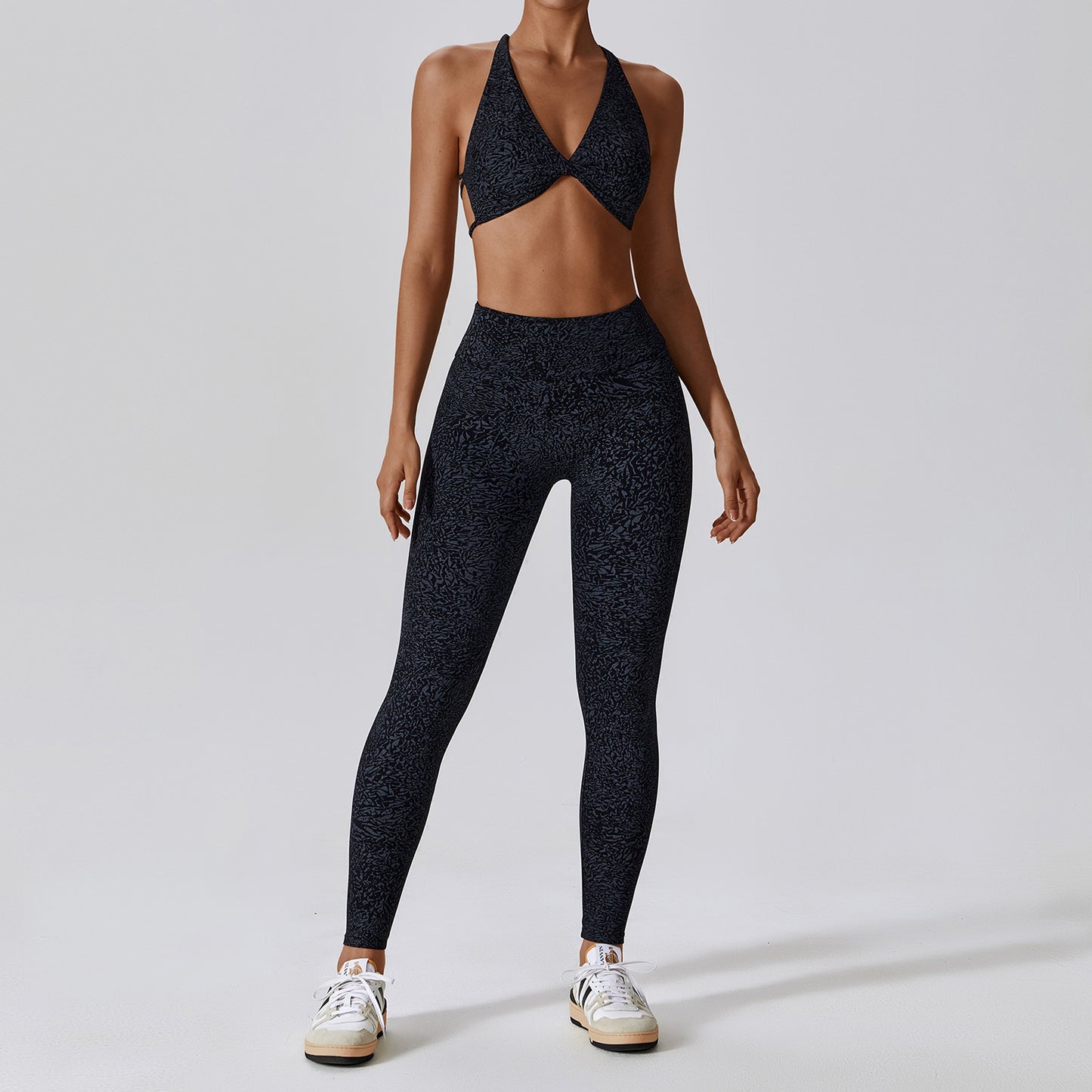 Printed Nude Feel Yoga Suit Floral Quick-drying Running Sports Workout Clothes