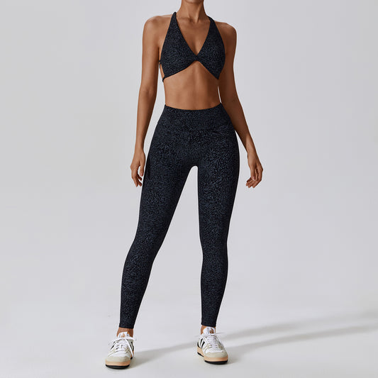 Printed Nude Feel Yoga Suit Floral Quick-drying Running Sports Workout Clothes