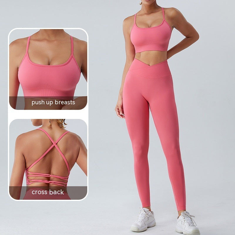 Seamless Nude Feel Yoga Clothes Women's Quick-drying Running Workout Bra