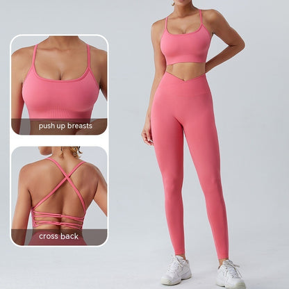 Seamless Nude Feel Yoga Clothes Women's Quick-drying Running Workout Bra