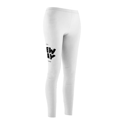 Women's White 'No Days Off' Casual Leggings — Motivational Workout Leggings