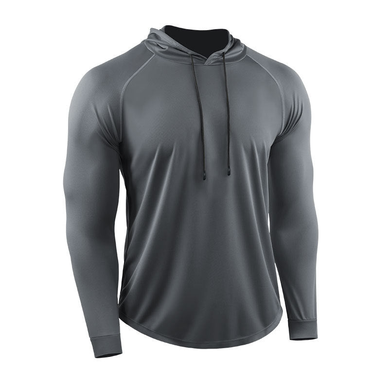 Pullover Long Sleeve T-shirt Hooded Loose Sports And Leisure Workout Clothes