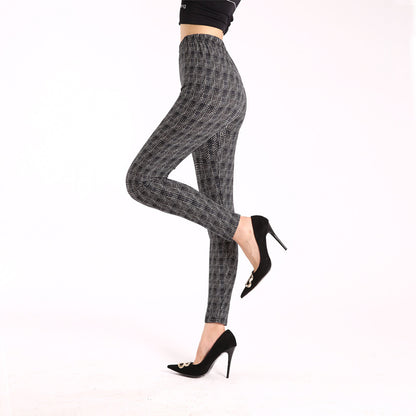 Autumn Underwear Leggings Stretch Printed High-waisted Trousers