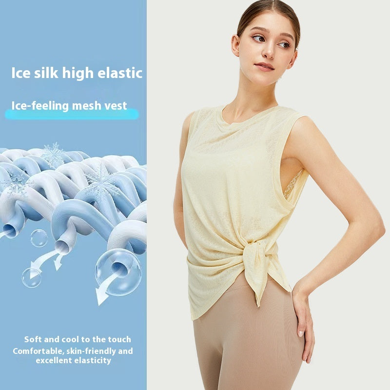New Lightweight Quick-drying Yoga Blouse Women's Sleeveless Loose Workout Clothes Sports Top