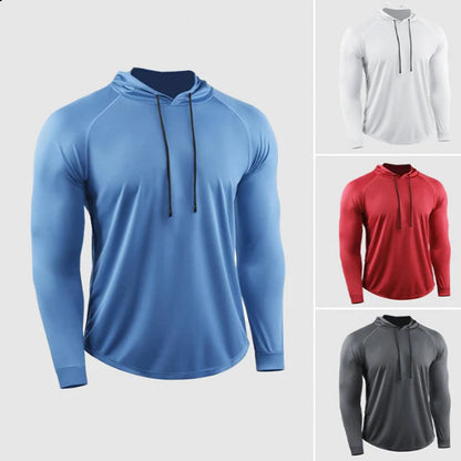 Pullover Long Sleeve T-shirt Hooded Loose Sports And Leisure Workout Clothes