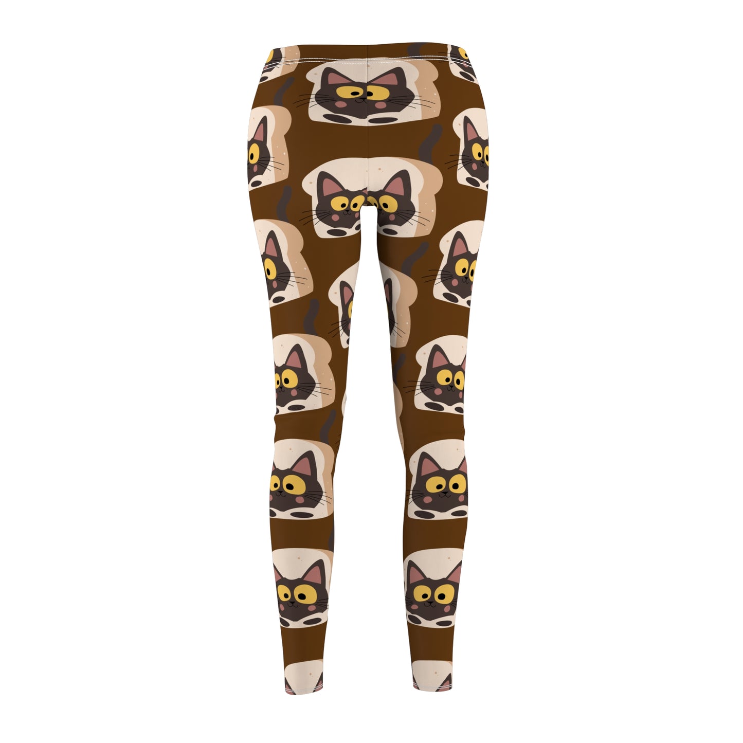 Brown Color Leggings Cat Print Casual Leggings for Women