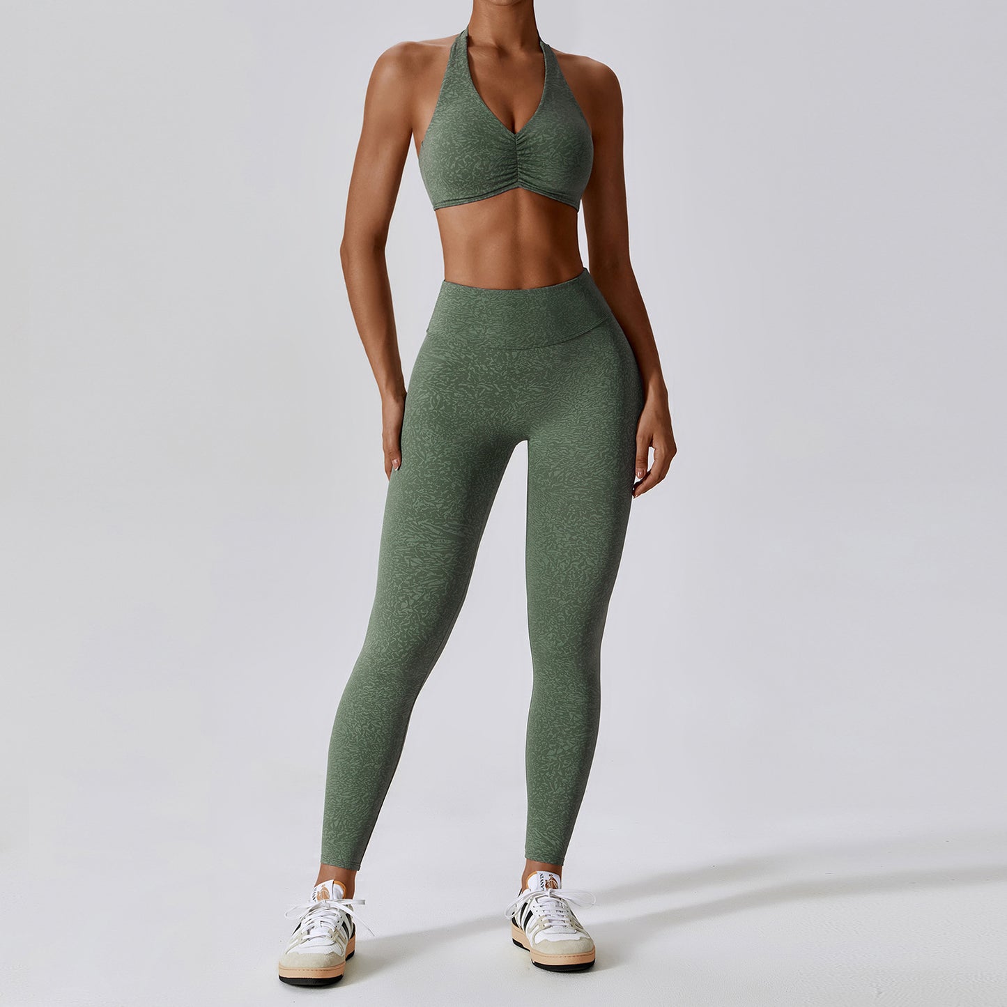 Printed Nude Feel Yoga Suit Floral Quick-drying Running Sports Workout Clothes