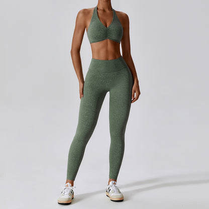 Printed Nude Feel Yoga Suit Floral Quick-drying Running Sports Workout Clothes