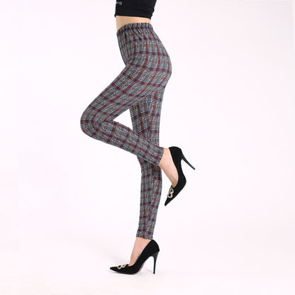 Autumn Underwear Leggings Stretch Printed High-waisted Trousers