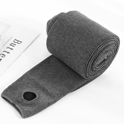 Autumn And Winter Fleece-lined Thickened Screw Cotton Vertical Stripes Base One-piece Trousers