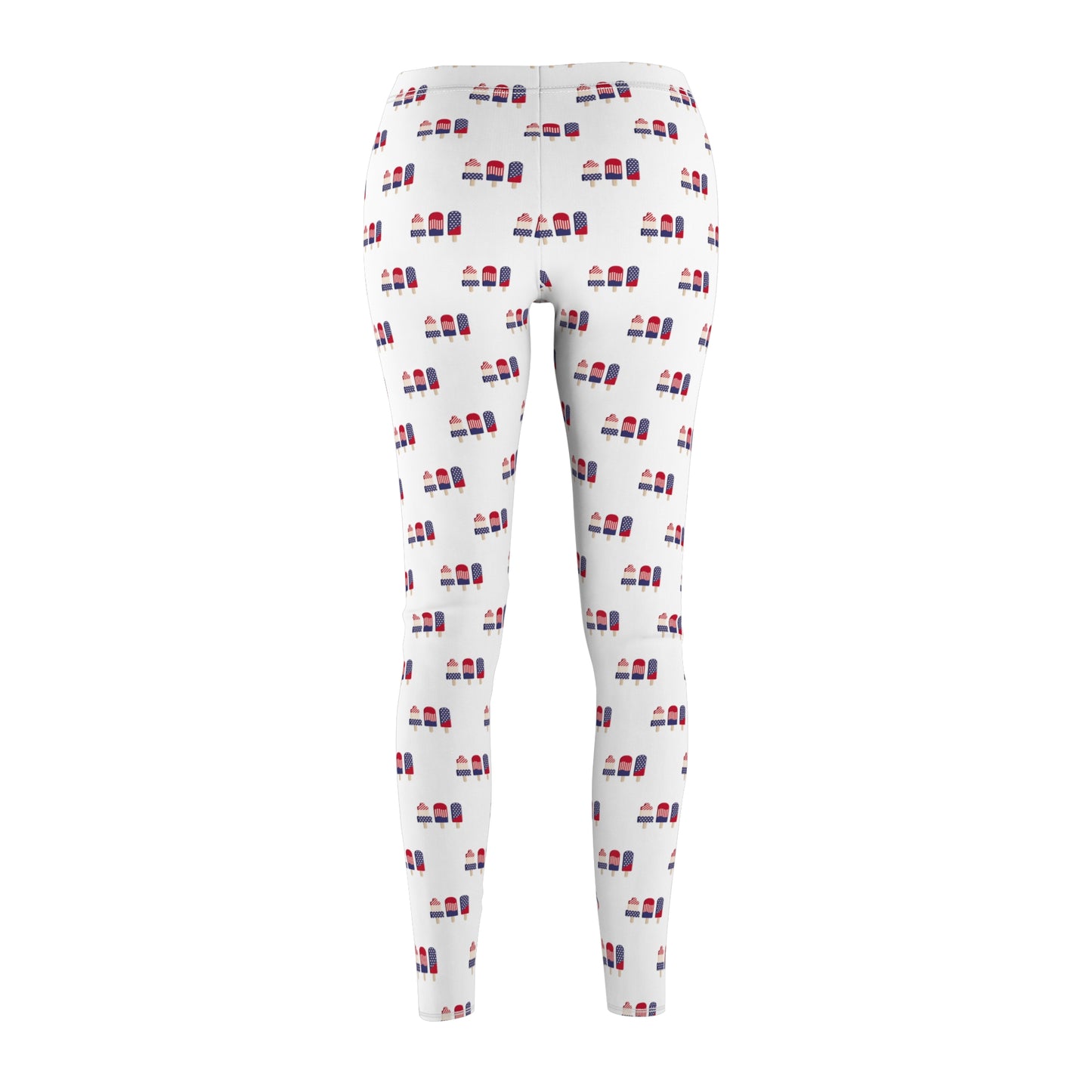 Patriotic Lipstick Print Leggings — Women's All-Over Print Casual Leggings