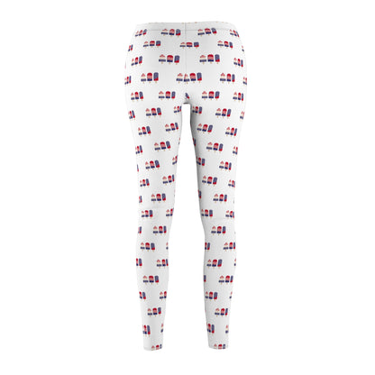 Patriotic Lipstick Print Leggings — Women's All-Over Print Casual Leggings