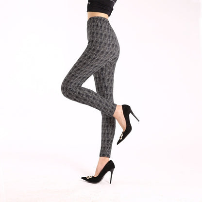 Autumn Underwear Leggings Stretch Printed High-waisted Trousers