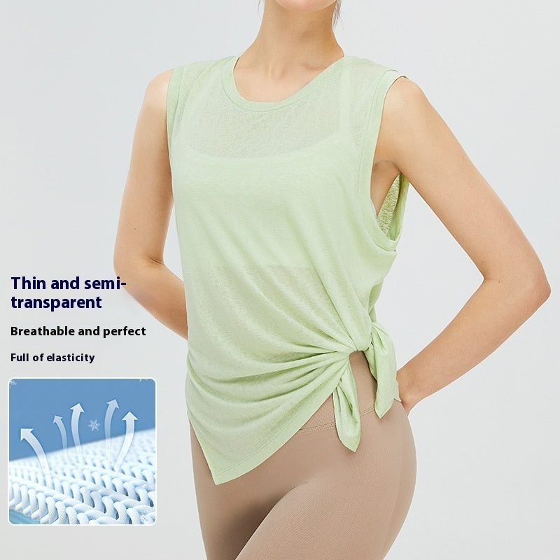 New Lightweight Quick-drying Yoga Blouse Women's Sleeveless Loose Workout Clothes Sports Top