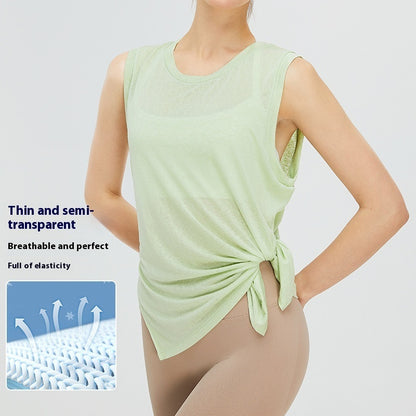 New Lightweight Quick-drying Yoga Blouse Women's Sleeveless Loose Workout Clothes Sports Top