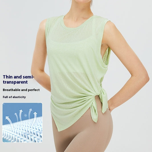 New Lightweight Quick-drying Yoga Blouse Women's Sleeveless Loose Workout Clothes Sports Top