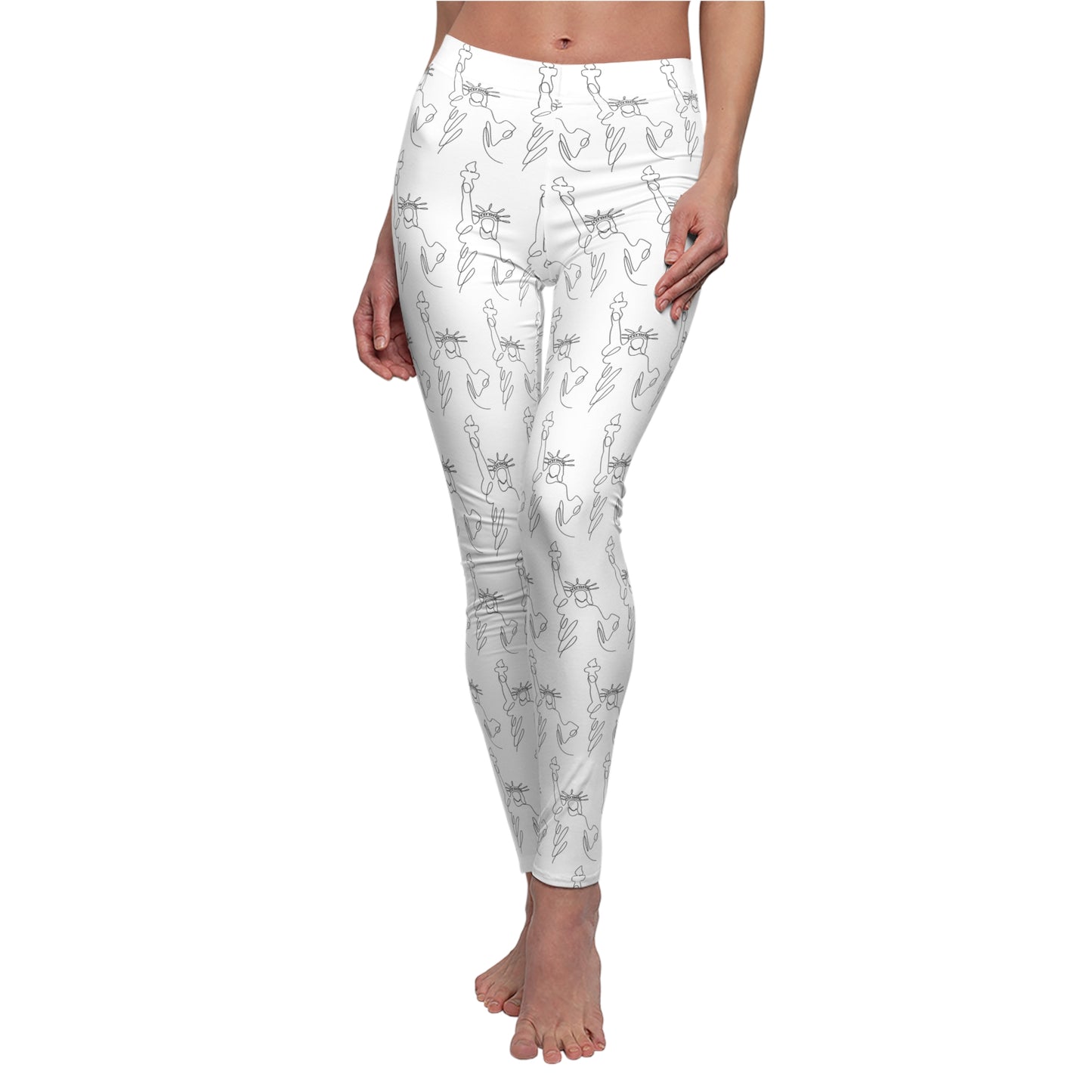 Minimal Line Art Ballet Leggings — Women's All-Over Print Casual Leggings