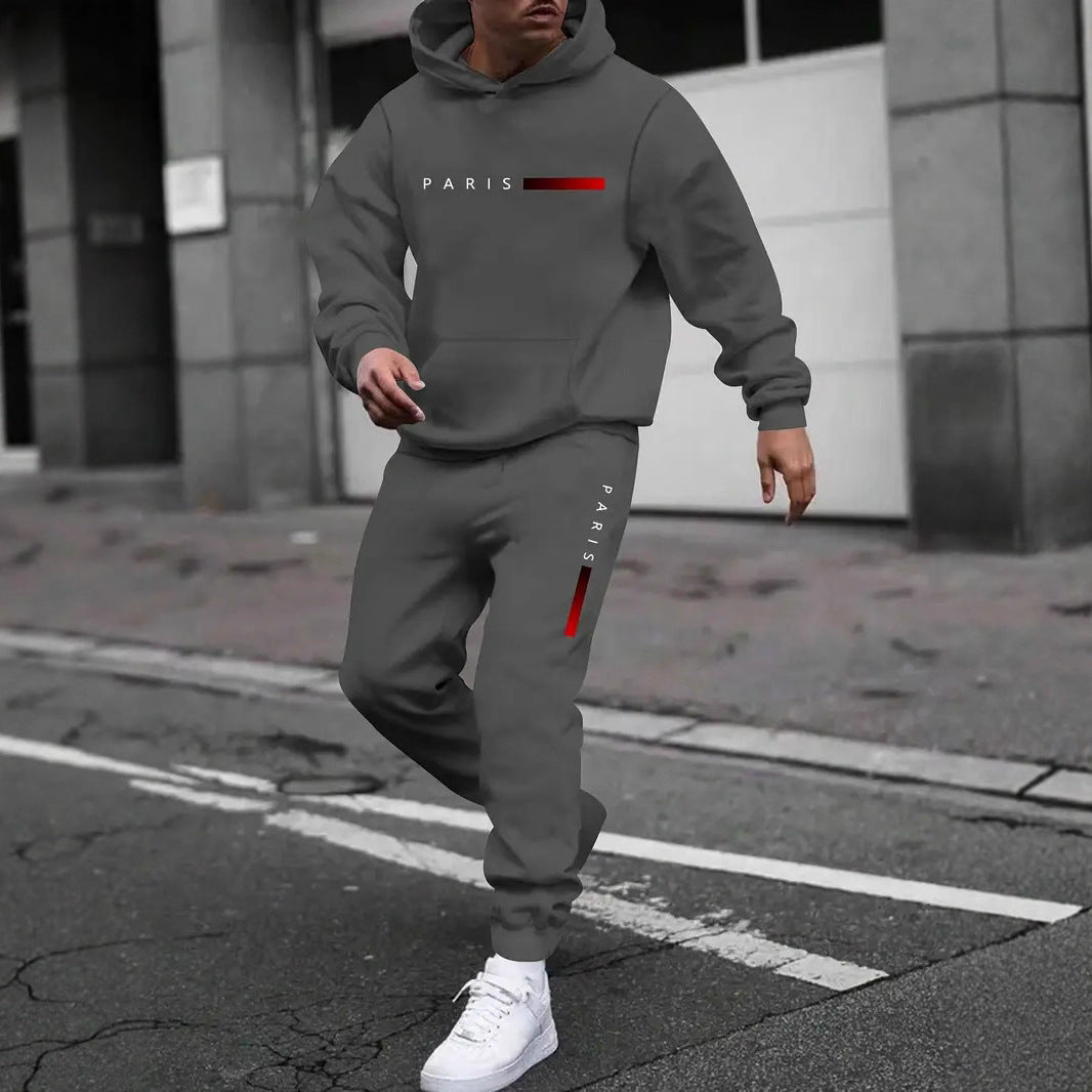 Men's Sweater Sport Pants Suit Printed Fashion