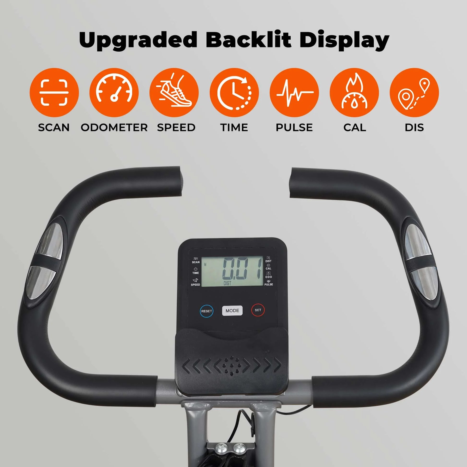 Folding Exercise Bike Stationary Magnetic Recumbent 3 in 1 Adjustable Arm Resistance Bands for Home Use