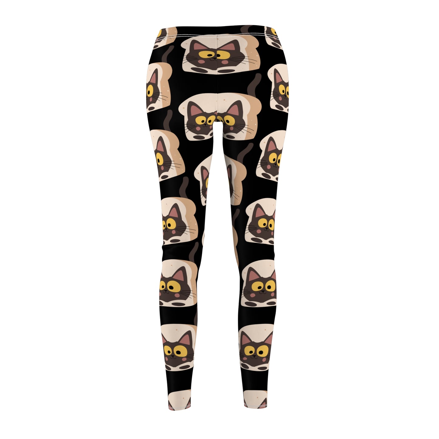 Black Color Leggings Cat Print Casual Leggings for Women