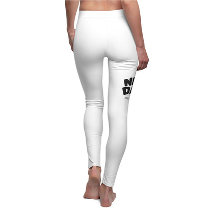 Women's White 'No Days Off' Casual Leggings — Motivational Workout Leggings