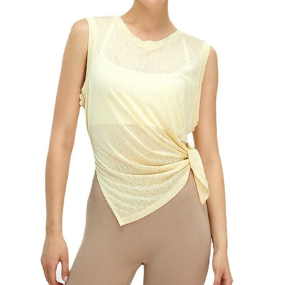New Lightweight Quick-drying Yoga Blouse Women's Sleeveless Loose Workout Clothes Sports Top