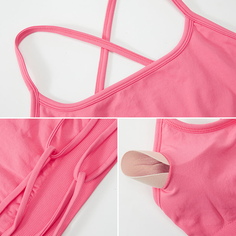 Seamless Nude Feel Yoga Clothes Women's Quick-drying Running Workout Bra