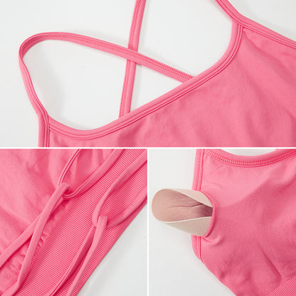 Seamless Nude Feel Yoga Clothes Women's Quick-drying Running Workout Bra