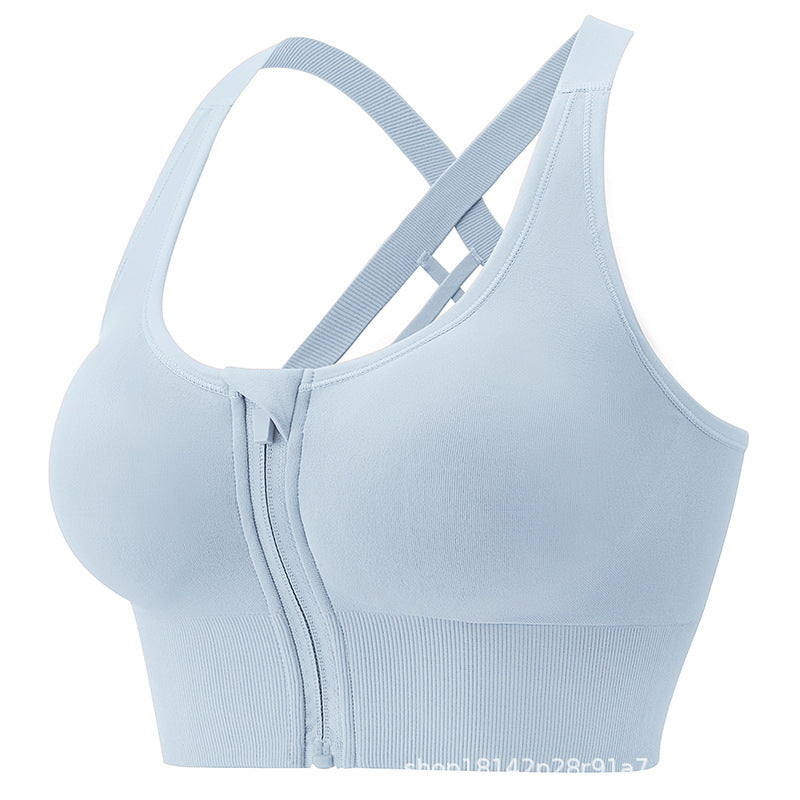 Workout Clothes Sports Running Underwear Bra Female Front Zipper Big Chest Beautiful Vest