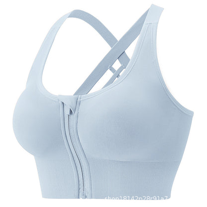 Workout Clothes Sports Running Underwear Bra Female Front Zipper Big Chest Beautiful Vest
