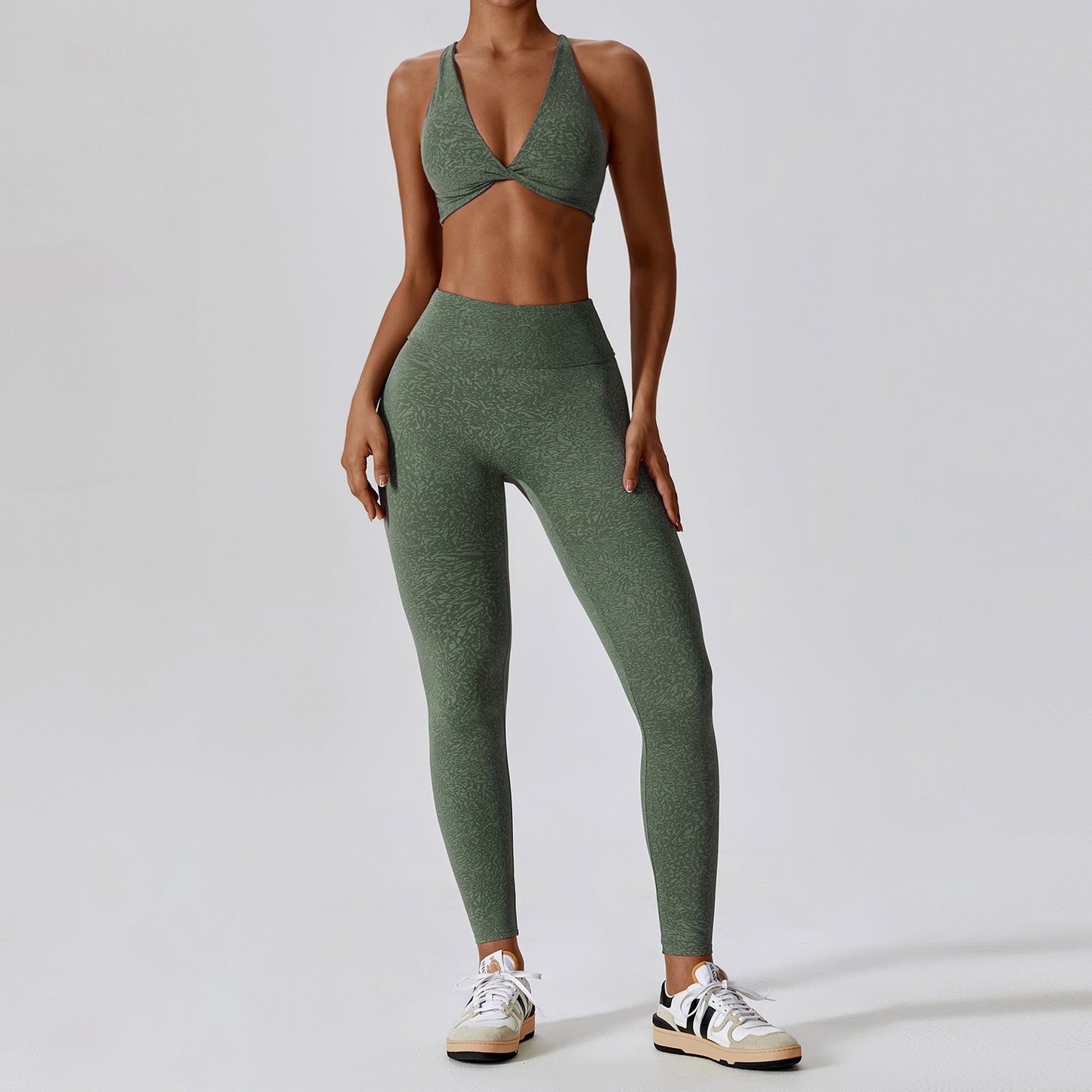 Printed Nude Feel Yoga Suit Floral Quick-drying Running Sports Workout Clothes