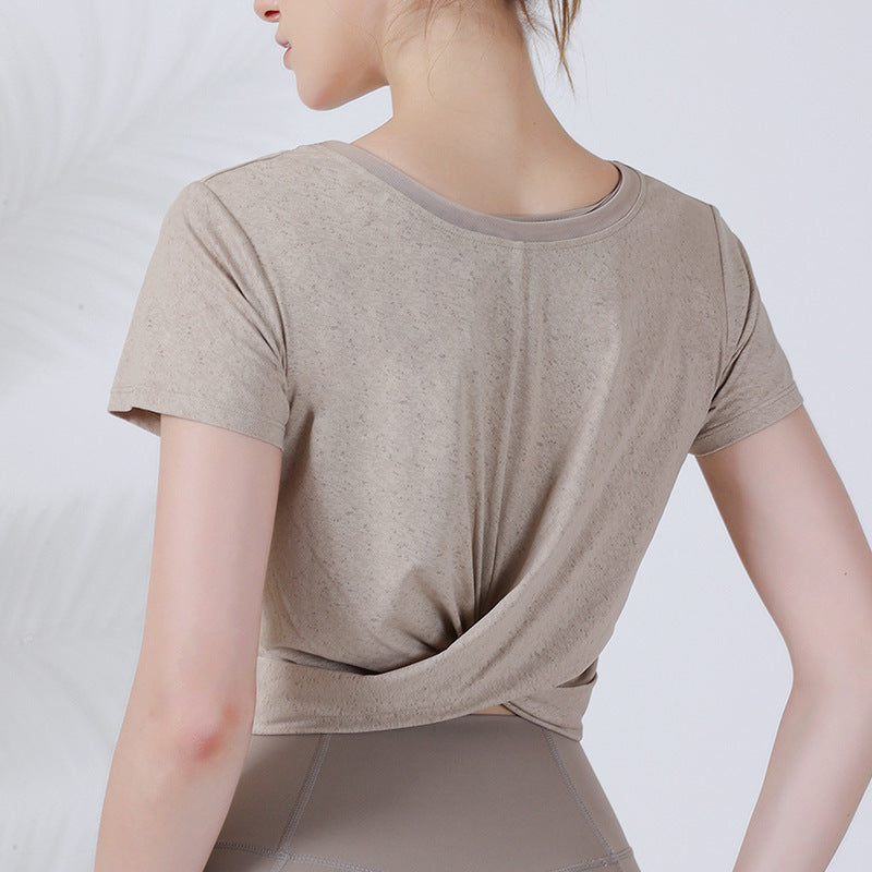 Two-way Sports T-shirt Yoga Clothes Cool Feeling Breathable Workout Top