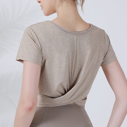 Two-way Sports T-shirt Yoga Clothes Cool Feeling Breathable Workout Top