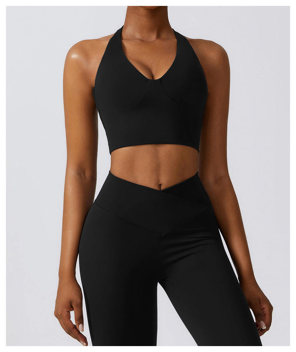 Gather Shockproof Beauty Back Quick-drying Workout Clothes Running Sports Bra