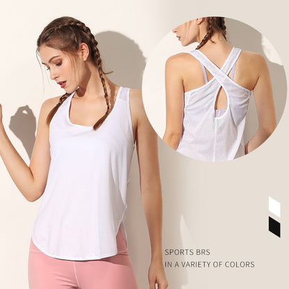 Workout Clothes Mesh Mesh Hollow Beautiful Back Elastic And Quick Drying