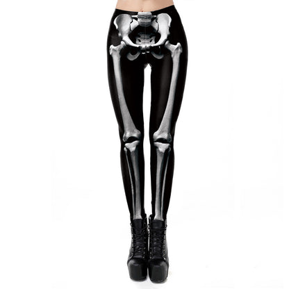 3D Skeleton Digital Printed Women's Sports Leggings